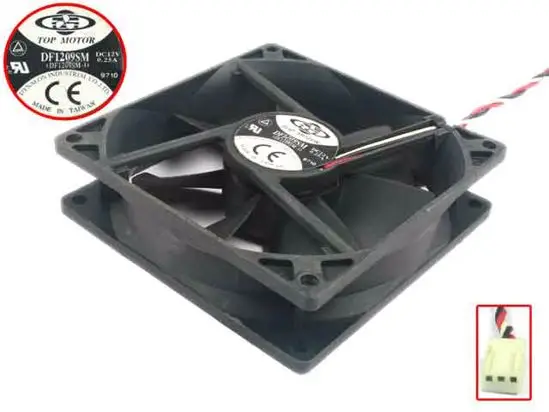 Топ мотор DF1209SM DC 12V 0.25A Размеры: 90x90x25 мм 3-Провода Сервер вентилятор охлаждения |