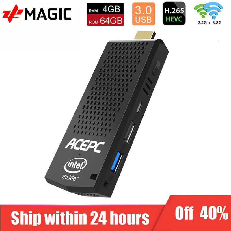 Мини ПК Windows 10 лицензированный Intel Atom x5 Z8350 mini stick T6 pro pc 4 Гб 64 ГБ 32 eMMC BT4.0 WiFi PC Compute