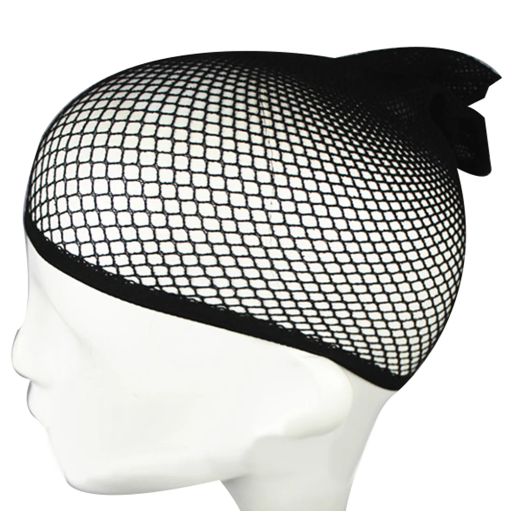 Women Elastic Nylon Wig Cap Open End Black Mesh Liner Short Fishnet Hair Net
