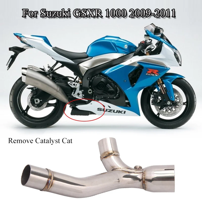 

For 2009-2011 Suzuki GSXR 1000 Motorcycle Exhaust System Pipe Replace of Catalyst Cat Middle Link Pipe Scooter Modified Slip On