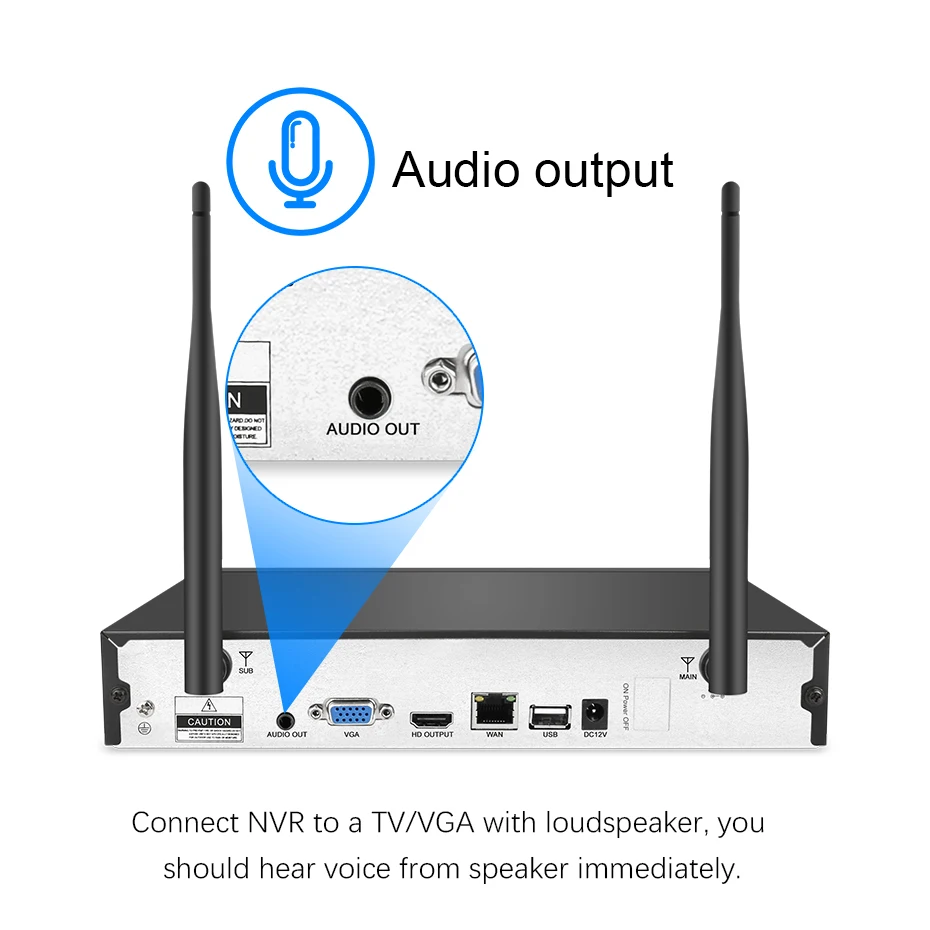  Techege 8CH 1080P Hd Wifi Nvr Kit di Registrazione Audio Cctv Sistema di Telecamere di 2MP Senza Fi
