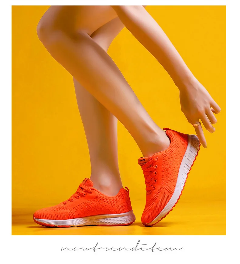 Корейская версия Flyknit сетчатая дышащая обувь для бега женская обувь Большие размеры спортивные кроссовки для отдыха женская Вулканизированная обувь