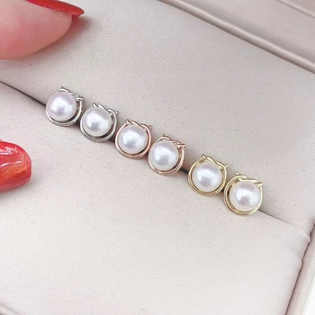 

New Arrival 925 Sterling Silver Earrings Fashion Earrings Settings Findings Jewelry Parts Fittings for Edison Pearls