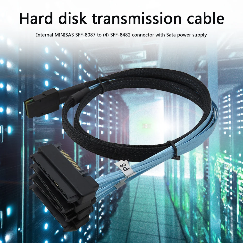 Mini SAS 36 Pin SFF-8087 to 4 29 SFF-8482 Cable с 15P SATA Power | Компьютеры и офис