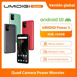 UMIDIGI Power 3 Мобильный телефон Android 10 48 МП Quad AI камера 6150 мАч 6,53 дюймFHD + 4 Гб 64 Гб Helio P60 глобальная версия смартфона NFC