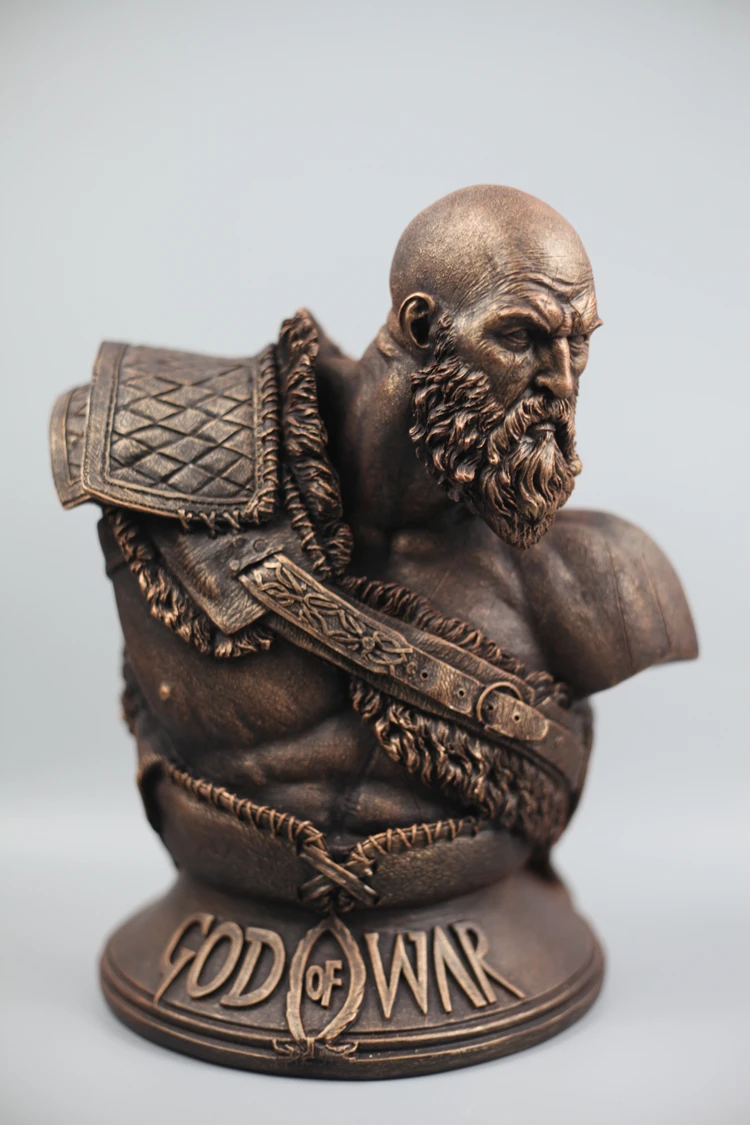 God War 4 статуя Кратоса 1:3 призрак Спарта грудь сын Зевс Имитация меди белая модель