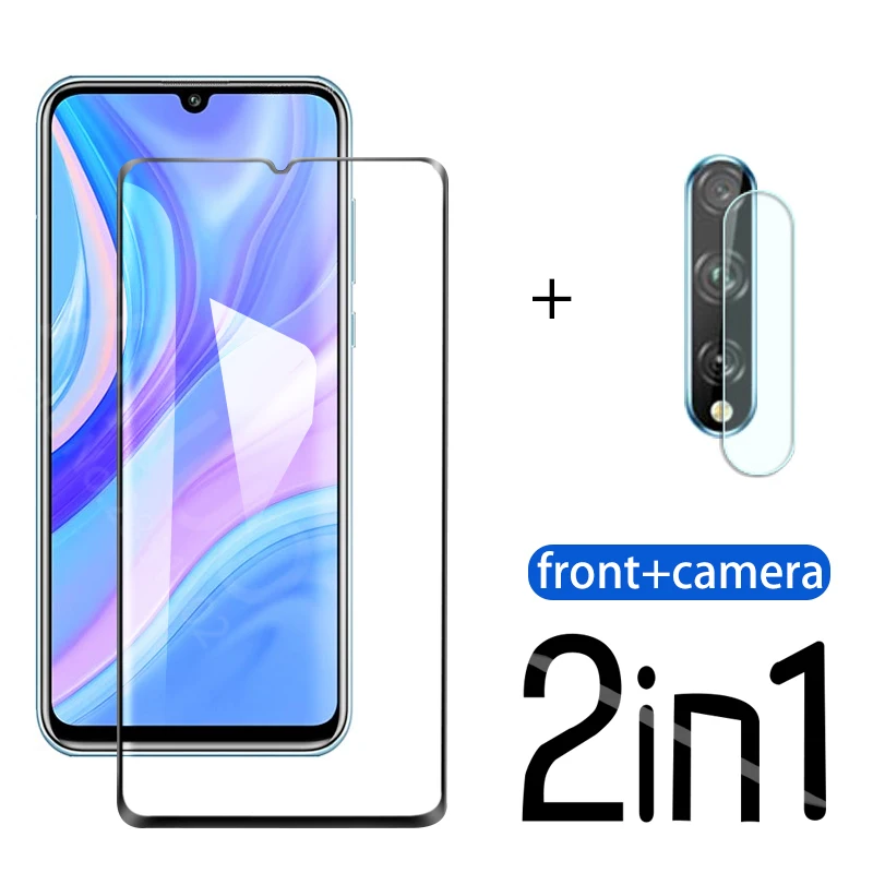 Закаленное стекло 2 в 1 для камеры huawei Y8p Защитная пленка экрана защитные очки huawe
