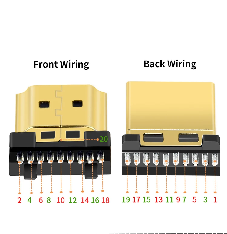 HDMI 2,0 паяльная головка мужской DIY HD Кабельный разъем 4K* 2K компьютерный ТВ разъем