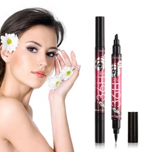 1 шт. YANQINA конечной черный длительное 2-в-1 карандаш-подводка для глаз Водостойкий карандаш для глаз устойчивый к пятнам косметический Красота макияж TSLM1