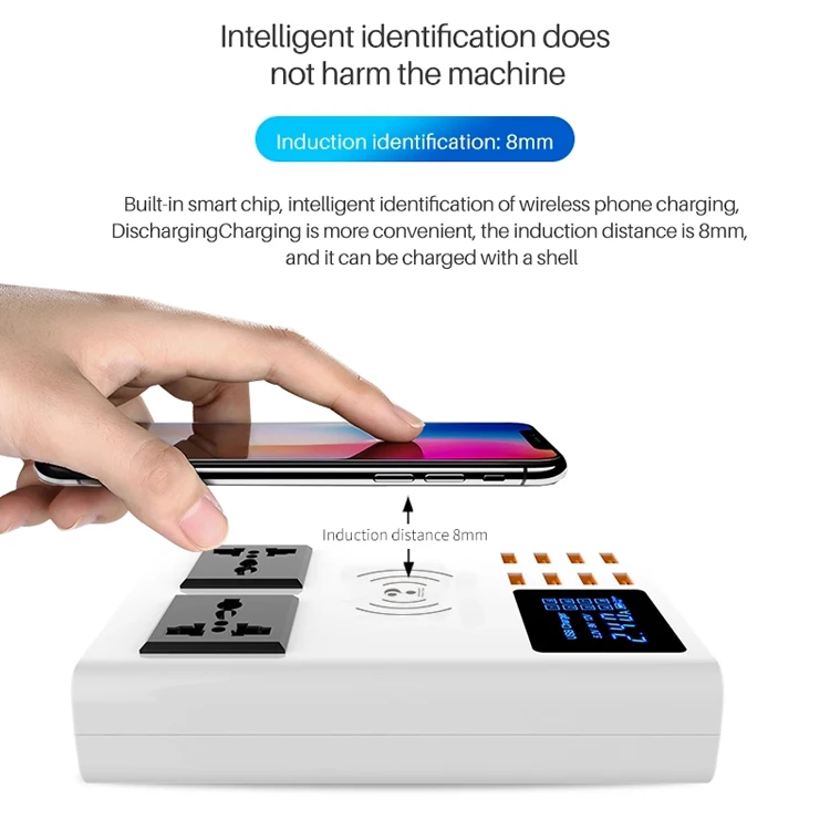 Многофункциональный 8 портов быстрый беспроводной светодиодный usb-адаптер с цифровым дисплеем зарядное устройство для мобильного телефона зарядное устройство для samsung huawei