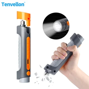 Defense Flashlight Stick Tactical Self Defence Tools Multifunctional Safety Hammer Power Bank Whistle Self Defense Weapons