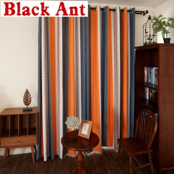 

Bohemian Nordic Stripe Curtain for Bedroom Living Room Shade Thermal Insulation Natrual Drape Geometric Curtain X708#40