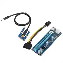 Mini pci-e para pci express16x extensor riser adaptador com cabo de alimentação sata para mineração de placa de vídeo 2021 quente