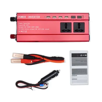 

New Auto Portable 2000W Power Car Vehicle Inverter with LCD Display 12V-220V Automotive Converter Power Supply 4 USB Ports Hot