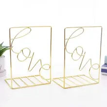 1 пара, креативная металлическая подставка для книг в форме любви, Настольная стойка-держатель для хранения книг, органайзер, подставка для офиса, студента