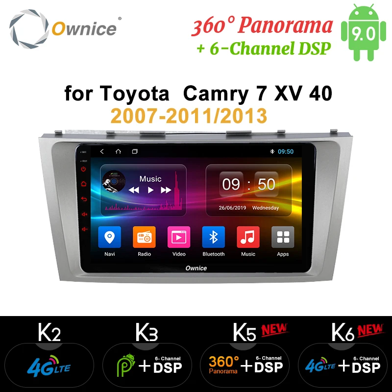 Ownice K3 K5 K6 2 Din 8 ядер Android 9 0 автомобильный DVD GPS Navi для Toyota Camry v40 2007 2011 2013 4G LTE 360