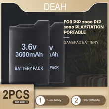 2 adet Gamepad pil için 3.6V 3600mAh Sony PSP 2000 PSP 3000 PSP2000 PSP3000 PlayStation taşınabilir şarj edilebilir yedek hücreleri