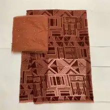 Дизайн высокого качества модный Печатный шелковистый бархат 5 ярдов и 2 ярдов шифоновой ткани тюля! LXF9237