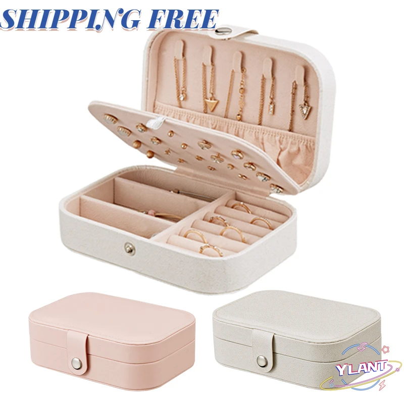 PROD 1005002682454696 Korean Style Fresh And Simple Girl Earrings Plate
Jewelry Box Protable Leather Earrings Ring Multi-function Jewelry
Storage Box