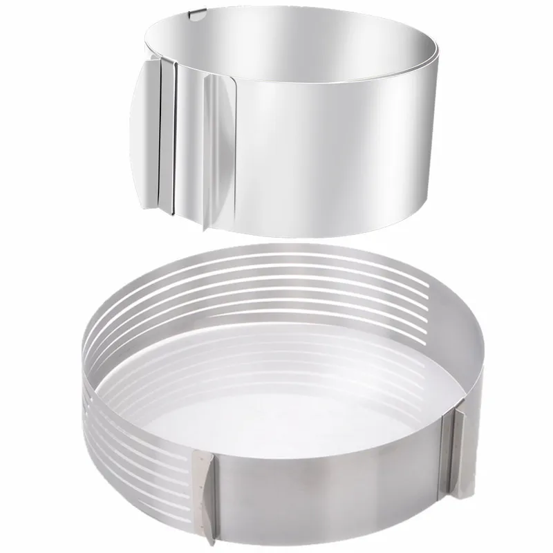 

16-30CM Retractable Stainless Steel Mousse Ring Baking Tool Set Cake Mold Adjustable Cake Cutter Slicer cake decorating tools