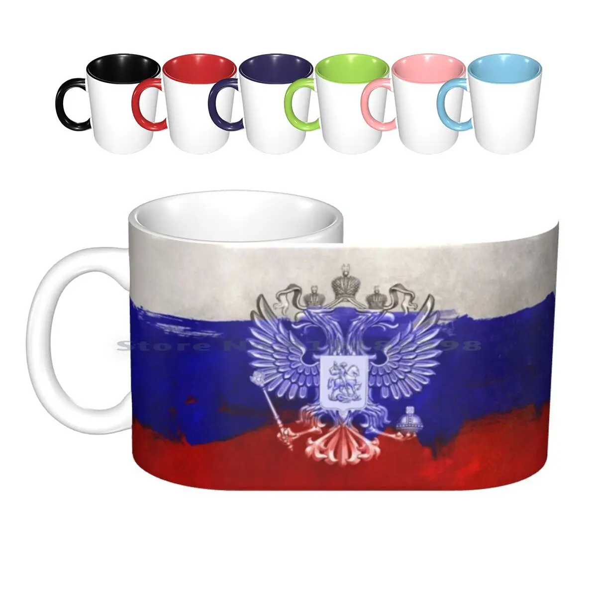 

Russia Flag Ceramic Mugs Coffee Cups Milk Tea Mug Flag Banner International State Patriot Country Holiday Government Russia