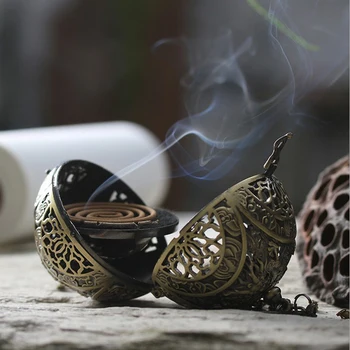 

Alloy Dragon Ball Bamboo Backflow Incense Burner Holder Chinese Height 11"