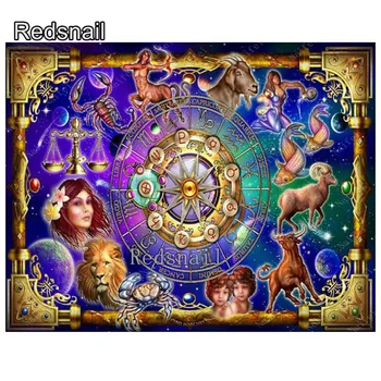 

12 constellations Diamond Painting fantasy Astrology 5D Diamond embroidery Needlework 3d Diamond Cross Stitch zodiac art TT1793