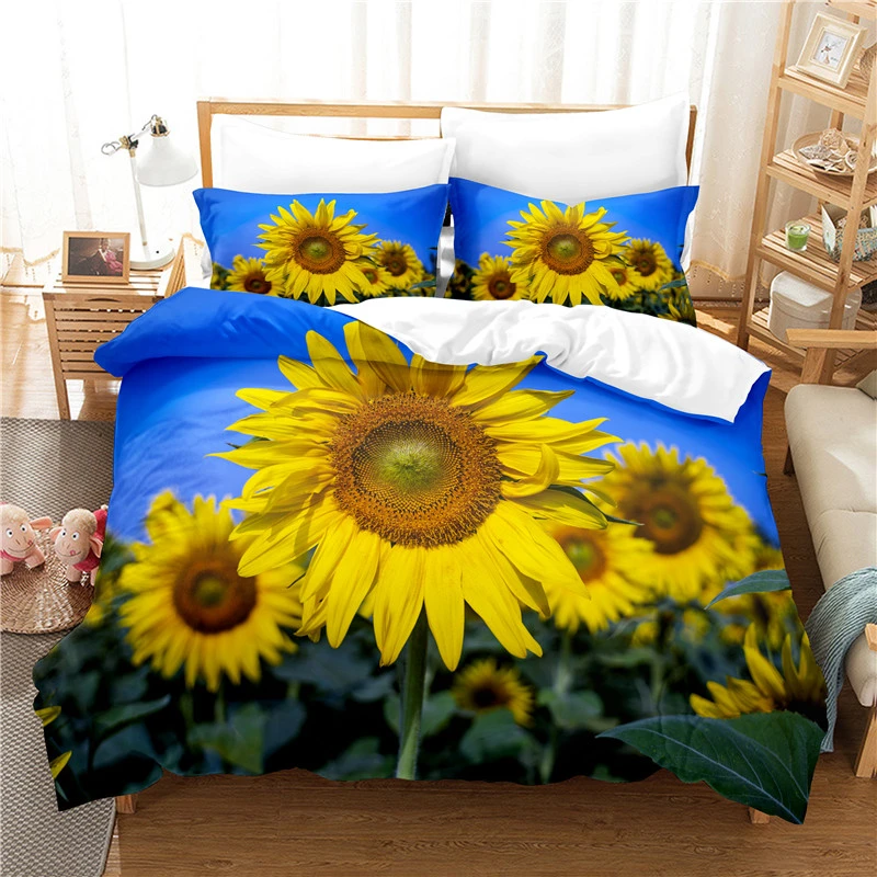 Sunflower Bedding Set For Bedroom Soft Bedspreads For Bed Home