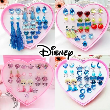 

Frozen 2 Girls Toys Baby Girls Disney Princess Make Up Toys Ear Ring Birthday Gift Box Children Kids Fashion Acrylic Ear Clip