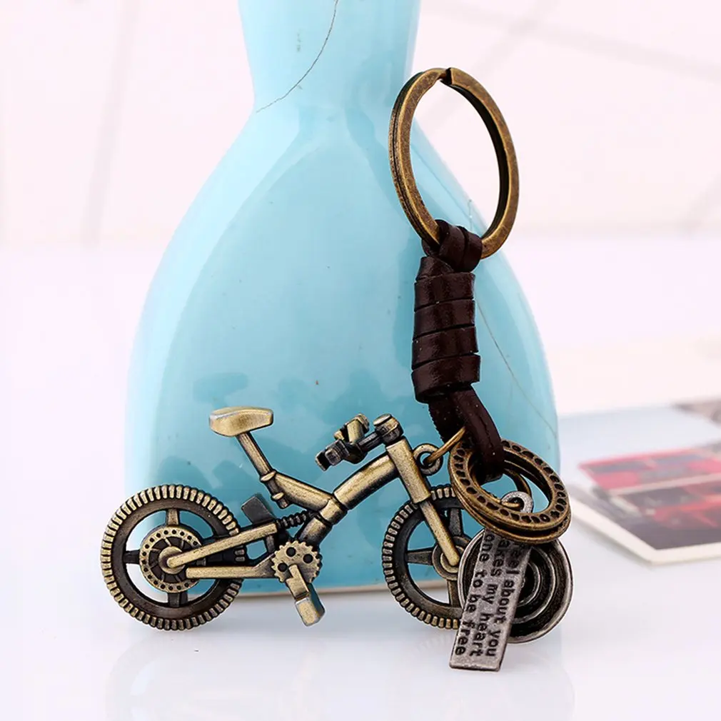 Cute Creative Bike Bicycle Keychain Mini Metal Dice Pendant Key Chain Ring KeyRing Keyfob Perfect Souvenir Gift Choice