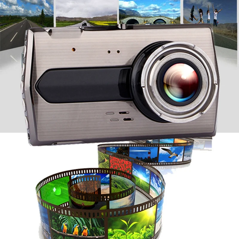 Двойной объектив 1080P HD4.0 дюймов Lcd Супер широкоугольный Автомобильный рекордер для вождения Передняя Задняя парковочная камера мониторинг заднего хода изображения L-X6 м