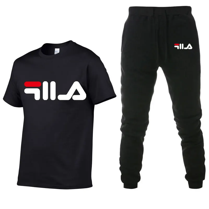 

Men's Sets T Shirts+pants Two Pieces Sets Casual Tracksuit Men/Women New Fashion printing suits sportwear Gyms Fitness trousers