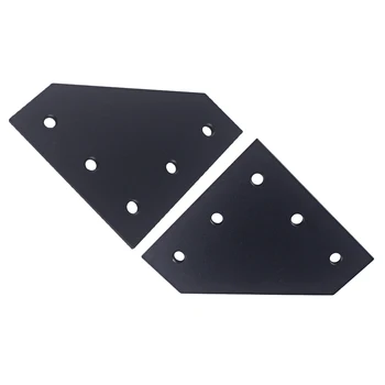 

2PCS 3D Printer 90 Degree 120 x 120 x 6MM L type with 5 Hole Joining Plates for CNC 4040 V-slot Aluminum Profiles