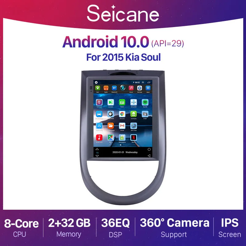 Автомагнитола Seicane 9 7 дюйма Android 10 0 2 + 32 ГБ GPS-навигация для Kia Soul 2010 2011 2012 2013