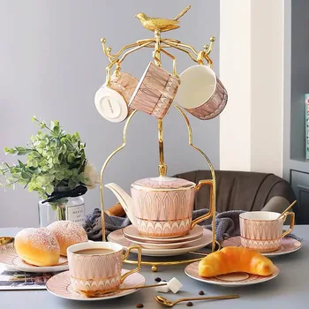 

Nordic vintage bone china coffee cups set Creative Porcelain tea cup set Afternoon tea party Wedding Gift