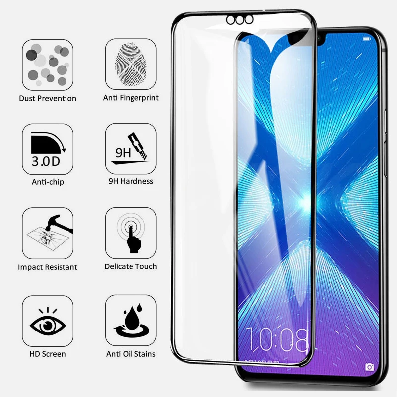 Чехол для honor 7x 8x 9x premium pro защитная пленка из закаленного стекла huawei honor8x 7 8 9 x