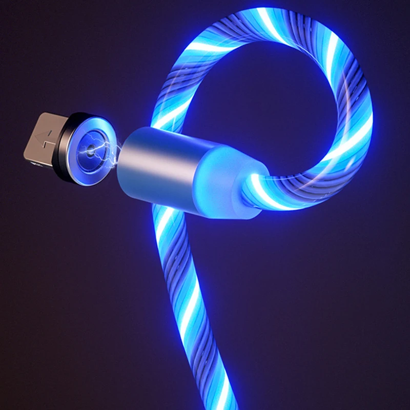 Magnetic-Flowing-Light-LED-Cable-Micro-USB-Type-C-Fast-Charging-USB-C-magnet-Data-Cord (3)