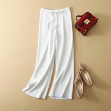 

Autumn And Winter Cashmere Wide Leg Pants 2022 New Elastic Waist Micro Elastic Nine Point Pants Fashion Casual Women's Pants