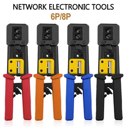 Pince réseau RJ11 RJ45 6P 8P, outil de sertissage de câble multifonctionnel, tête de perçage, pince à double usage 