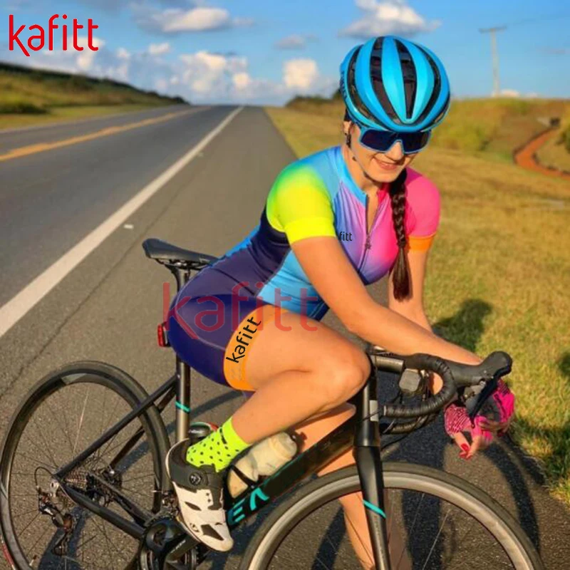 Kafitt Triathlon Special Training Women's Short-sleeved Track Suit Mountain Bike Cycling Suit lLeotard Cycling Suit Summer 4