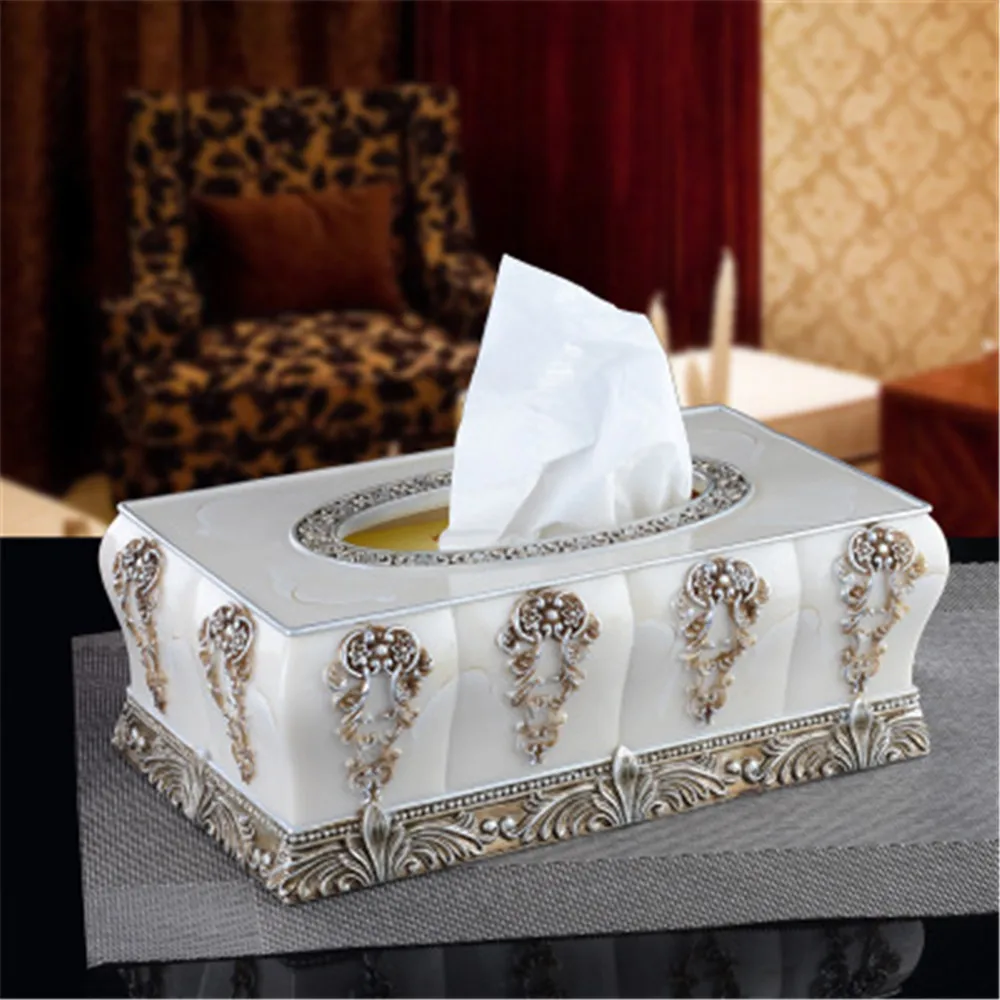 NEWYEARNEW Resin Tissue Holder Box European Antique Noble Home Decoration Storage Wedding Gifts | Дом и сад