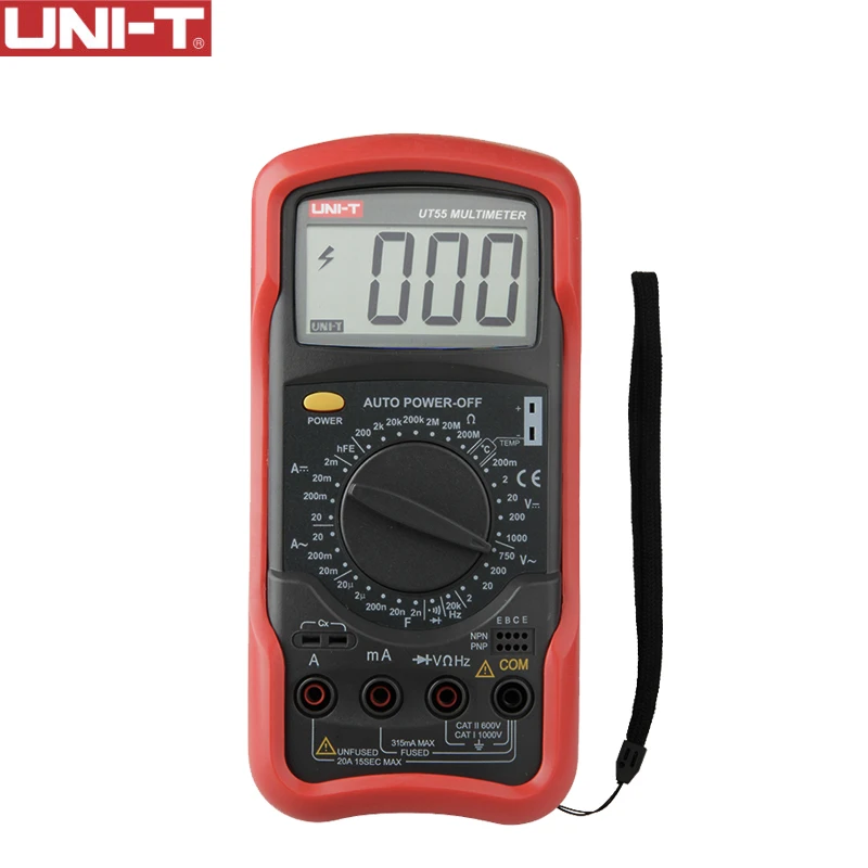UNI-T UT55 1000V 20A DMM AC DC Вольтметр сопротивление диода температурный тест Стандартный