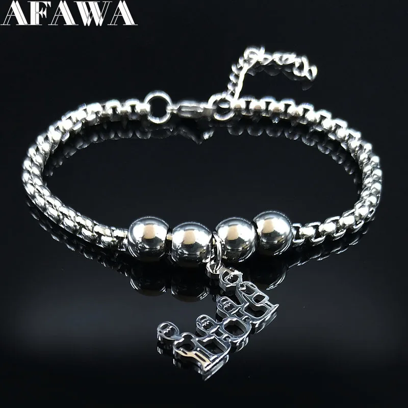 Модный Семейный Браслет для мамы, папы и двух мальчиков из нержавеющей стали для женщин, серебряный браслет, очаровательные ювелирные изделия joyas B18550