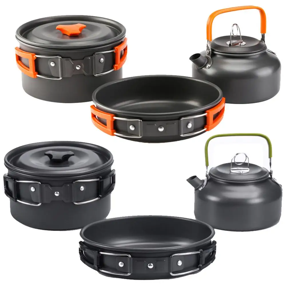 Outdoor Camping Cookware Ultralight Tableware Portable Water Pot Pan Sets Camping Equipment Cooking Set Utensils for Hiking