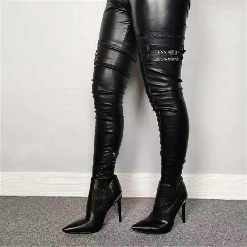 

BBZAI New pattern High Quality sexy show Women's Boots 10cm Knee over boots Fashion Nightclub Thin Heel Pumps 35-45 46
