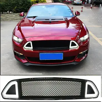 

Car modification Car accessories White LED Front Upper Mesh Grille Grill With Light For Ford Mustang 2015-2017
