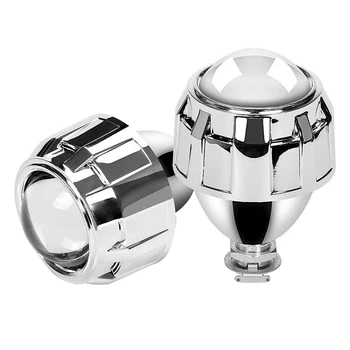 

2Pcs 2.5 Inch Universal HID Projector Lens Silver Shroud for H1 LED Bulb Car Headlight