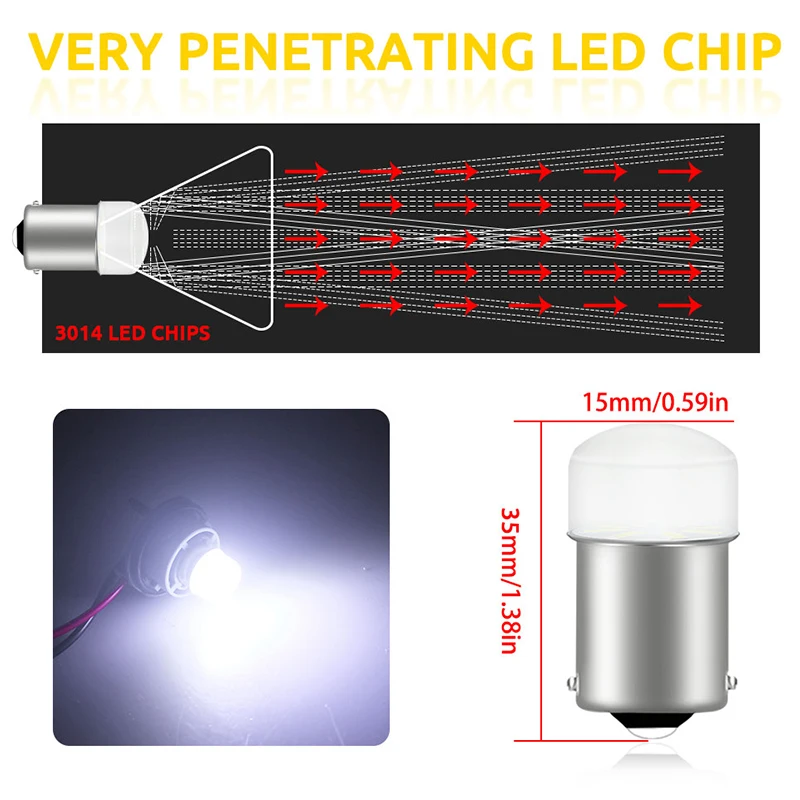 2Pcs BAY15D 1157 Led Brake Light 1156 BA15S P21W Led PY21W BAU15S DRL Turn Signal Lamp 3014 9 SMD Lighting Reverse Lamp 12V