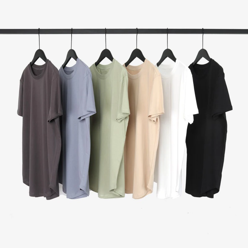 T Shirt Men Casual Hip Hop Swag Hem T-shirt Men's Solid Short Sleeve Tee Top Clothing O-neck Curve Tshirt | Мужская одежда