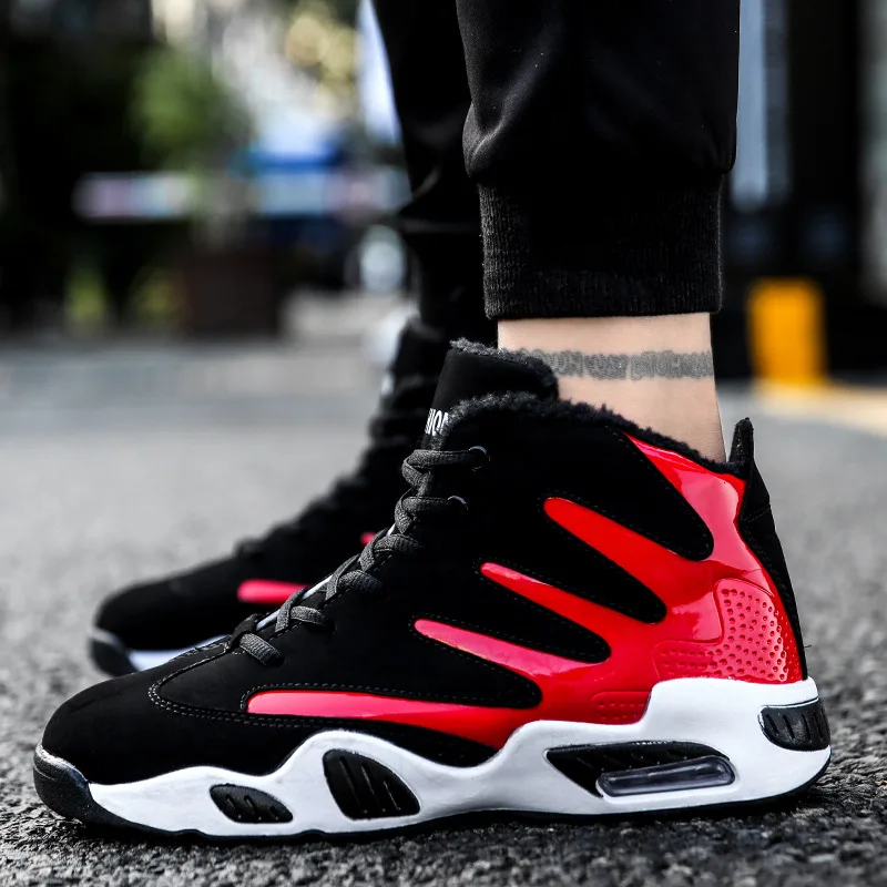 Мужская зимняя теплая обувь; мужские высокие ботильоны с мехом и плюшем; кроссовки; Рабочая обувь; мужские ботинки на шнуровке; Tenis Masculino Adulto